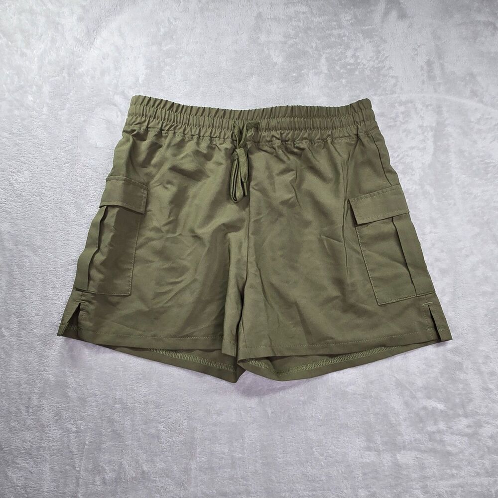 Ebb & Flow Athleisure Shorts Women's Medium Khaki Green Athletic Lightweight